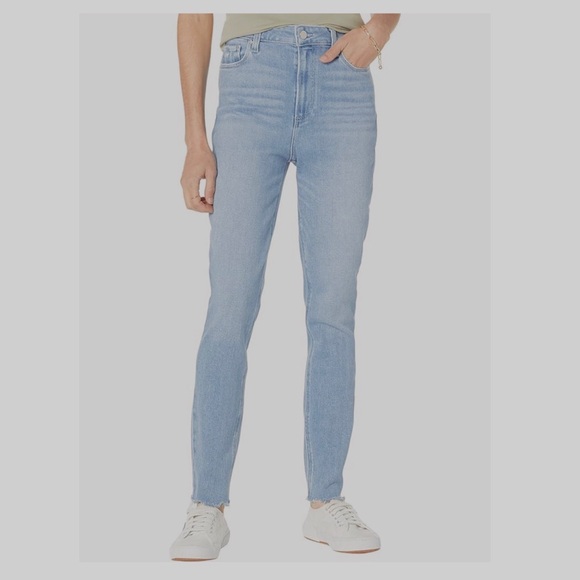 PAIGE MARGOT ANKLE  LIGHT-WASH DENIM-PANTS  HIGH-WAIST SKINNY JEANS - Picture 1 of 12